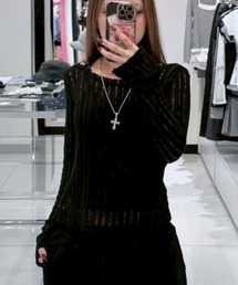 Never mind the XU / Chikashitsu+ | 【nmtc+】sheer summer knit / 【エヌエムティーシープラス】シアーメッシュサマーニット(Tシャツ/カットソー)