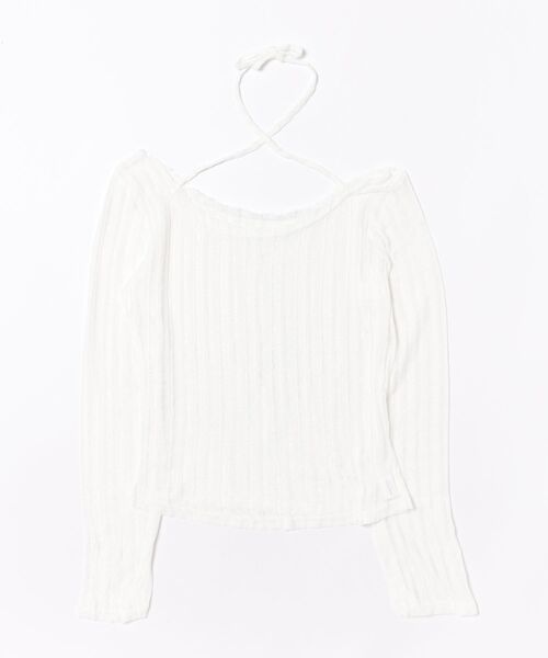 Never mind the XU / Chikashitsu+(ネバーマインド ザ エックスユー / チカシツプラス)の「【nmtc+】sheer summer knit / 【エヌエムティーシープラス】シアーメッシュサマーニット(Tシャツ/カットソー・レディース・グレー/ホワイト/ブラック・ONE SIZE)」の6枚目の写真