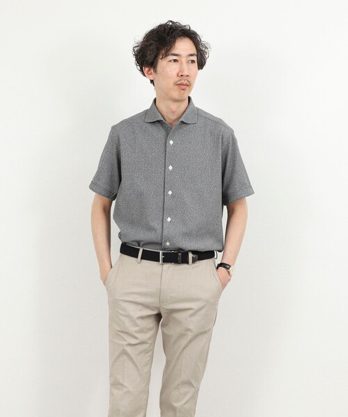 NOLLEY’S（ノーリーズ）の「《ビジカジ対応》リンクス イタリアンカラー半袖シャツ 26SS（シャツ/ブラウス・メンズ・ネイビー/ホワイト/ダークグリーン/グレー・S/M/L/XL）」の9枚目の写真