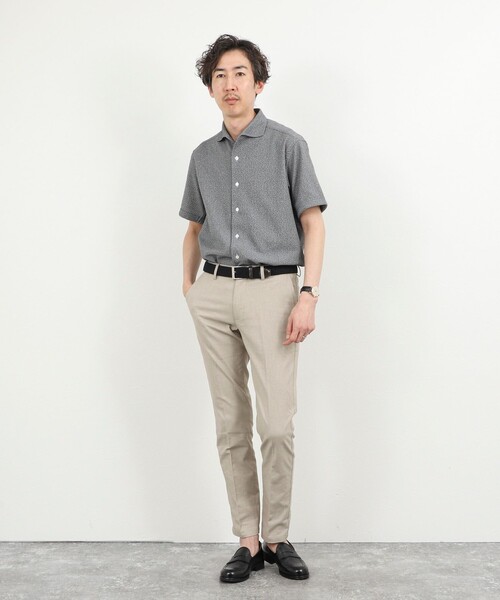 NOLLEY’S（ノーリーズ）の「《ビジカジ対応》リンクス イタリアンカラー半袖シャツ 26SS（シャツ/ブラウス・メンズ・ネイビー/ホワイト/ダークグリーン/グレー・S/M/L/XL）」の10枚目の写真