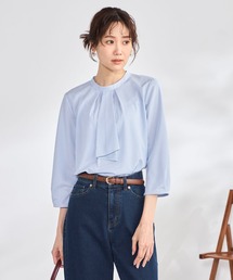 【吸汗速乾・マルチストレッチ】ラッフルブラウス