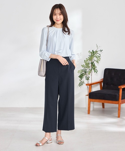 GALLORIA(ギャローリア)の「【吸汗速乾・マルチストレッチ】ラッフルブラウス(シャツ/ブラウス・レディース・ブルー/ライトブルー/ライトグレー・S/M/LL/L)」の12枚目の写真