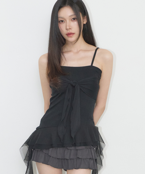 ILLIGO(イリゴ)の「リボンタイスリーブレスブラック(Tシャツ/カットソー・レディース・その他・OS)」の4枚目の写真