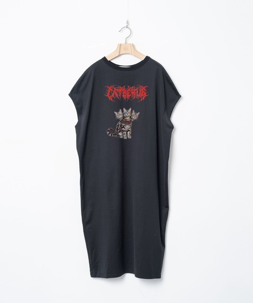 bedsidedrama(ベットサイドドラマ)の「BEDSIDEDRAMA/ベッドサイドドラマ/CATBERUS Dress Tee(Tシャツ/カットソー・レディース・ホワイト/ブラック/ピンク・2)」の6枚目の写真