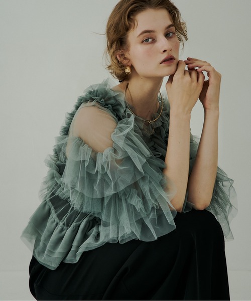 Fluffy tulle tops（その他トップス）｜LE'RURE（リルアー）の