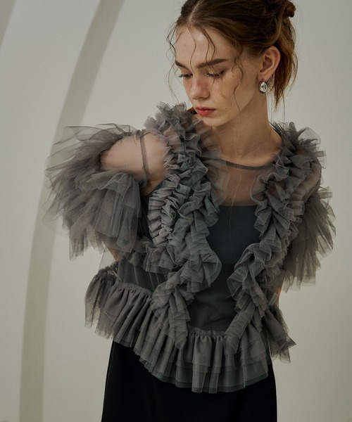 Fluffy tulle tops（その他トップス）｜LE'RURE（リルアー）の