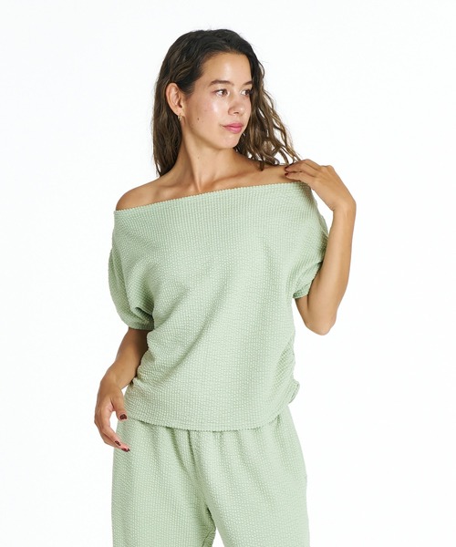 ROXY(ロキシー)の「ROXY SUNSET BREEZE TOPS オフショルダーニット 【2026年夏モデル】/ロキシーオフショルニット(ニット/セーター・レディース・ナチュラル/ブラック/グリーン・LARGE/MEDIUM/SMALL)」の3枚目の写真