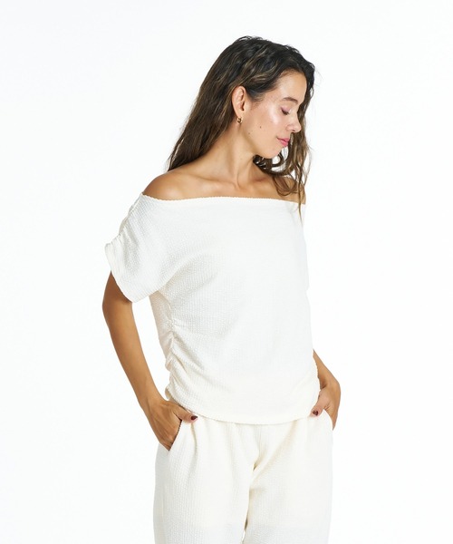 ROXY(ロキシー)の「ROXY SUNSET BREEZE TOPS オフショルダーニット 【2026年夏モデル】/ロキシーオフショルニット(ニット/セーター・レディース・ナチュラル/ブラック/グリーン・LARGE/MEDIUM/SMALL)」の7枚目の写真