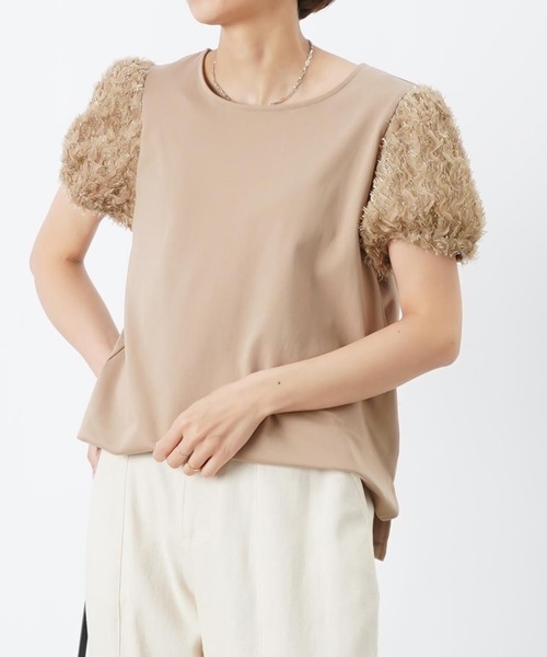 LUCA/LADY LUCK LUCA（ルカ/レディラックルカ）の「LC/LLL テープ刺繍パフプルオーバー（Tシャツ/カットソー・レディース・オフホワイト/ライトブルー/ベージュ・FREE）」の10枚目の写真