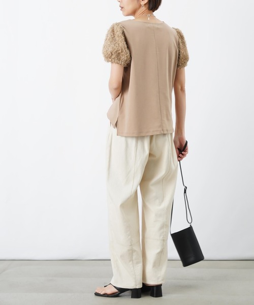 LUCA/LADY LUCK LUCA（ルカ/レディラックルカ）の「LC/LLL テープ刺繍パフプルオーバー（Tシャツ/カットソー・レディース・オフホワイト/ライトブルー/ベージュ・FREE）」の12枚目の写真