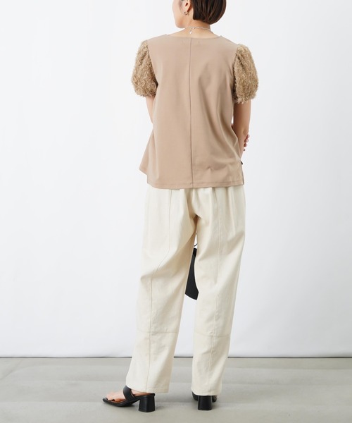 LUCA/LADY LUCK LUCA（ルカ/レディラックルカ）の「LC/LLL テープ刺繍パフプルオーバー（Tシャツ/カットソー・レディース・オフホワイト/ライトブルー/ベージュ・FREE）」の14枚目の写真