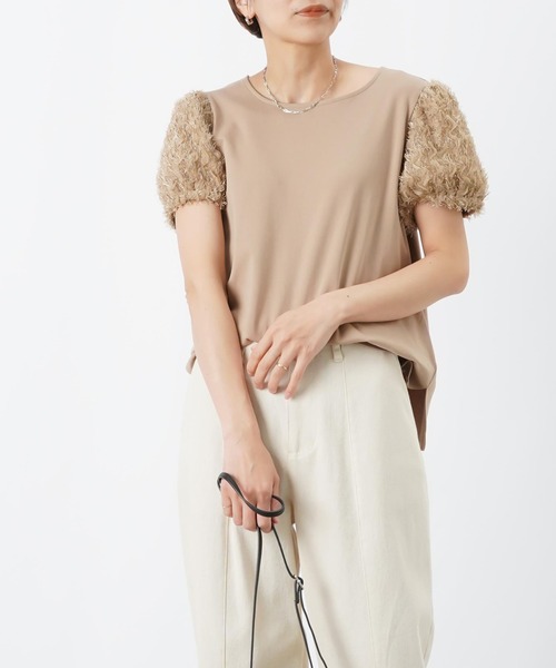 LUCA/LADY LUCK LUCA（ルカ/レディラックルカ）の「LC/LLL テープ刺繍パフプルオーバー（Tシャツ/カットソー・レディース・オフホワイト/ライトブルー/ベージュ・FREE）」の15枚目の写真