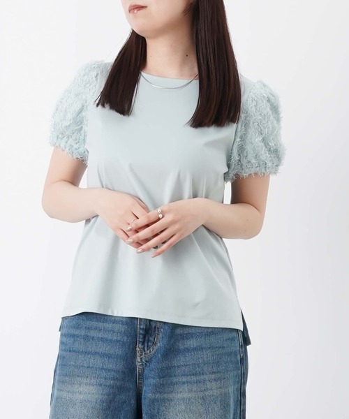 LUCA/LADY LUCK LUCA（ルカ/レディラックルカ）の「LC/LLL テープ刺繍パフプルオーバー（Tシャツ/カットソー・レディース・オフホワイト/ライトブルー/ベージュ・FREE）」の16枚目の写真