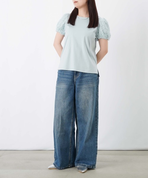 LUCA/LADY LUCK LUCA（ルカ/レディラックルカ）の「LC/LLL テープ刺繍パフプルオーバー（Tシャツ/カットソー・レディース・オフホワイト/ライトブルー/ベージュ・FREE）」の17枚目の写真