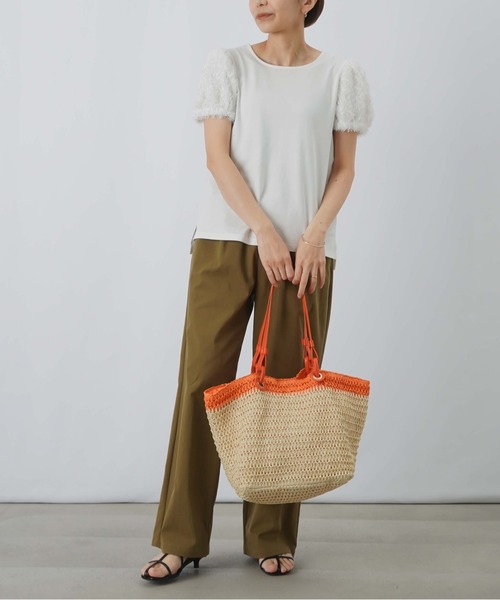 LUCA/LADY LUCK LUCA（ルカ/レディラックルカ）の「LC/LLL テープ刺繍パフプルオーバー（Tシャツ/カットソー・レディース・オフホワイト/ライトブルー/ベージュ・FREE）」の5枚目の写真