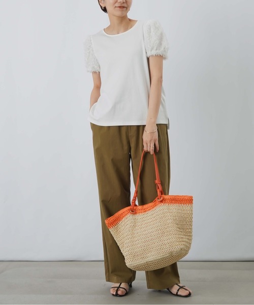 LUCA/LADY LUCK LUCA（ルカ/レディラックルカ）の「LC/LLL テープ刺繍パフプルオーバー（Tシャツ/カットソー・レディース・オフホワイト/ライトブルー/ベージュ・FREE）」の8枚目の写真