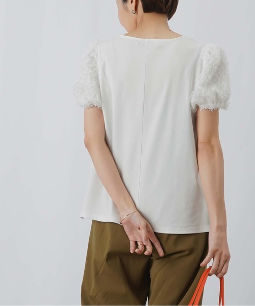 LUCA/LADY LUCK LUCA（ルカ/レディラックルカ）の「LC/LLL テープ刺繍パフプルオーバー（Tシャツ/カットソー・レディース・オフホワイト/ライトブルー/ベージュ・FREE）」の7枚目の写真