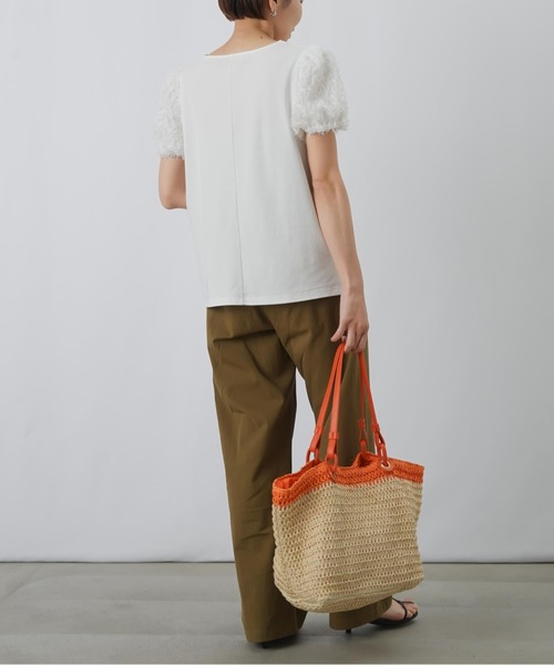 LUCA/LADY LUCK LUCA（ルカ/レディラックルカ）の「LC/LLL テープ刺繍パフプルオーバー（Tシャツ/カットソー・レディース・オフホワイト/ライトブルー/ベージュ・FREE）」の9枚目の写真