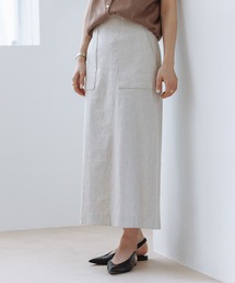 ROPE' | [美人スカート]レーヨンリネンストレッチポケット付きタイトスカート/26SS・イージーケア(スカート)