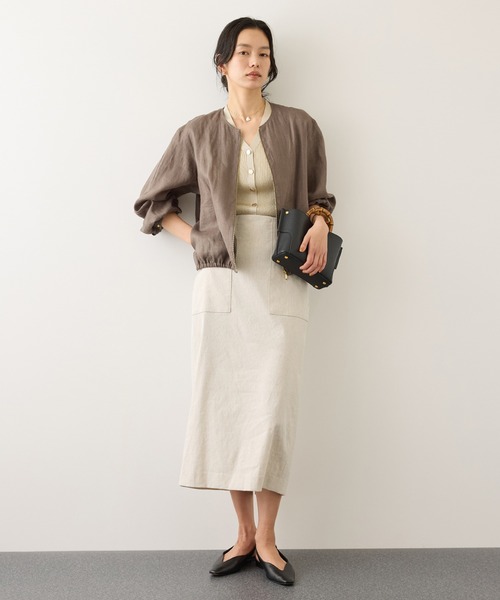 ROPE'（ロペ）の「[美人スカート]リネンストレッチポケット付きタイトスカート/イージーケア（スカート・レディース・ピンク/ベージュ/オレンジ/チャコールグレー・40/38/36）」の19枚目の写真