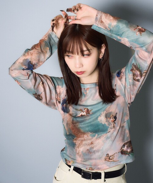 Subciety(サブサエティ)の「Angel sheer tops(Tシャツ/カットソー・レディース・マルチ/ブラック・FREE)」の17枚目の写真