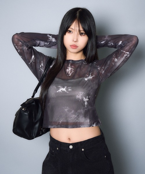 Subciety(サブサエティ)の「Angel sheer tops(Tシャツ/カットソー・レディース・マルチ/ブラック・FREE)」の2枚目の写真