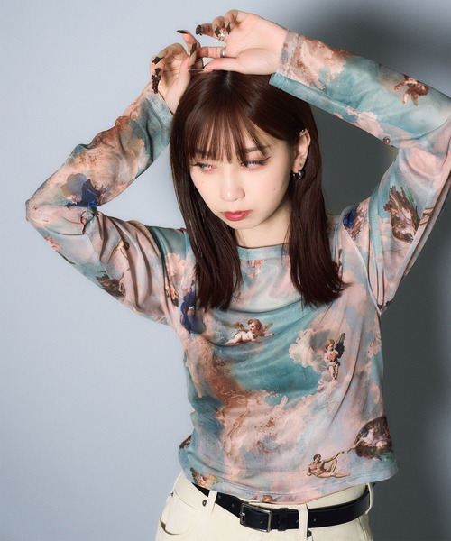 Subciety(サブサエティ)の「Angel sheer tops(Tシャツ/カットソー・レディース・マルチ/ブラック・FREE)」の8枚目の写真
