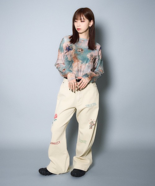 Subciety(サブサエティ)の「Angel sheer tops(Tシャツ/カットソー・レディース・マルチ/ブラック・FREE)」の10枚目の写真
