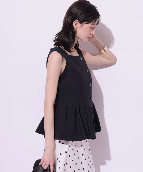 Arpege story(アルページュストーリー)の「ペプラムフリルジレ(その他アウター・レディース・ブラック/ホワイト・2/1)」の19枚目の写真