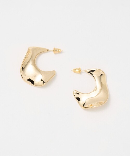 UNITED ARROWS(ユナイテッドアローズ)の「ウェイビー メタル ピアス(ピアス(両耳用)・レディース・シルバー/ゴールド・FREE)」の2枚目の写真