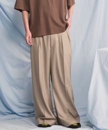 《UNISEX》Airy Striped Gabardine Prime-Wide Two-tuck Pants/エアリーストライプギャバジンプライムワイドツータックパンツ【MAISON SPECIAL/メゾンスペシャル】■セットアップ対応■