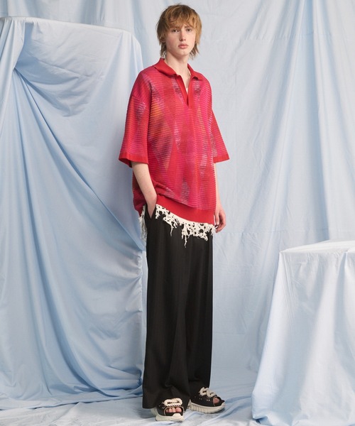 MAISON SPECIAL(メゾンスペシャル)の「《UNISEX》Airy Striped Gabardine Prime-Wide Two-tuck Pants/エアリーストライプギャバジンプライムワイドツータックパンツ【MAISON SPECIAL/メゾンスペシャル】■セットアップ対応■(スラックス・メンズ・チャコールグレー/グレイッシュベージュ/ブラック・2/1/0)」の8枚目の写真
