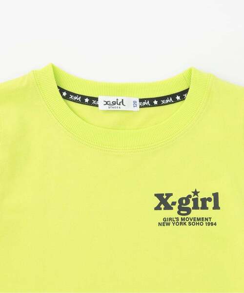 X-girl Stages(エックスガールステージス)の「【接触冷感】バックロゴ肩あきTワンピ+5分丈レギンス セット(セットアップ・キッズ・ブラック/グリーン・130cm/120cm/140cm/110cm/100cm/90cm)」の5枚目の写真