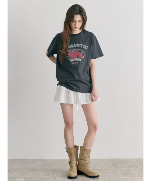 ETMON（エトモン）の「Romantic Graphic T-Shirt, Charcoal（Tシャツ/カットソー・レディース・その他・F）」の2枚目の写真