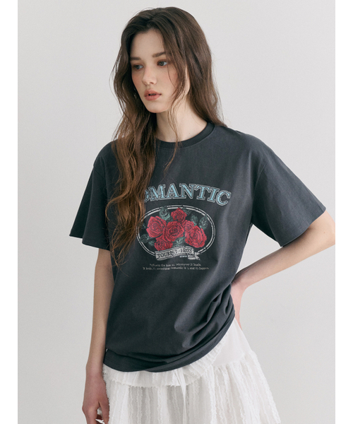 ETMON（エトモン）の「Romantic Graphic T-Shirt, Charcoal（Tシャツ/カットソー・レディース・その他・F）」の4枚目の写真