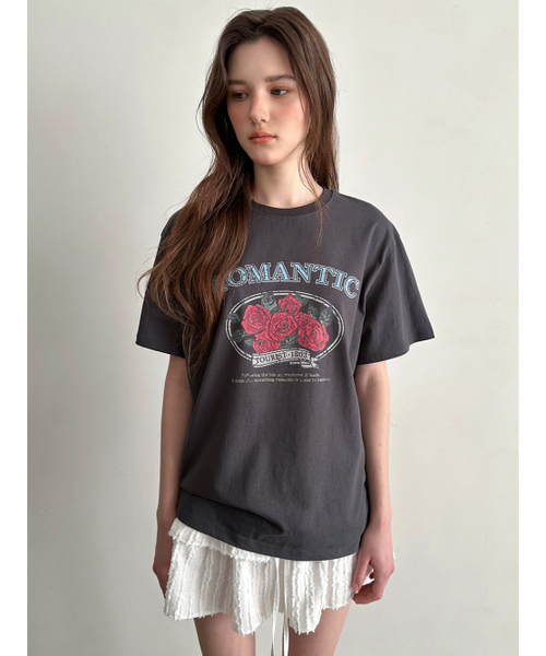 ETMON（エトモン）の「Romantic Graphic T-Shirt, Charcoal（Tシャツ/カットソー・レディース・その他・F）」の5枚目の写真