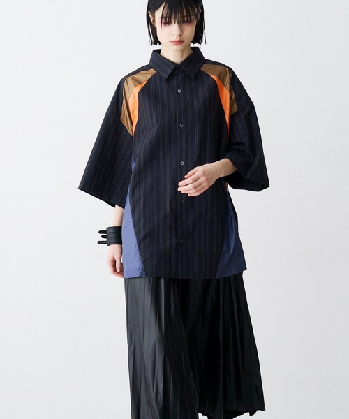 SeeSew(シーソー)の「【UNISEX】MULTI COLOR H/S SHIRTS/マルチカラーショートスリーブシャツ(シャツ/ブラウス・メンズ・サックスブルー/ネイビー・M/L)」の6枚目の写真