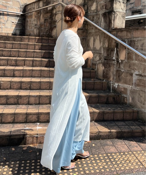 CURA CLOSET(キュラ クローゼット)の「【loverara.loverara コラボ】シアーハイスリットワンピース(ワンピース・レディース・ホワイト/ブラック・フリー)」の18枚目の写真