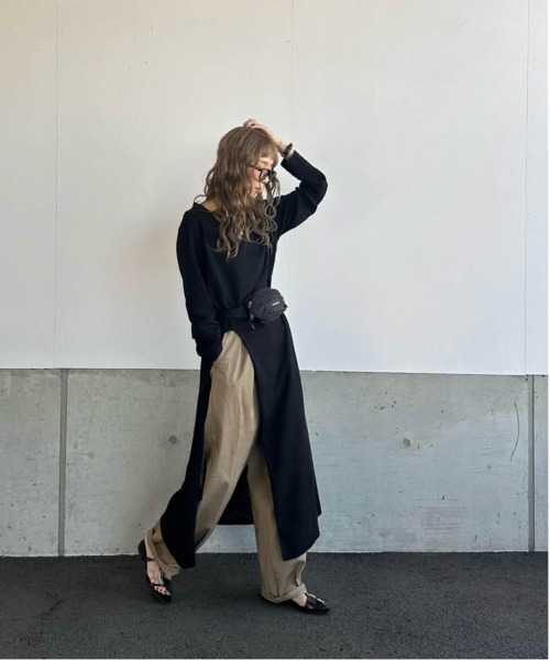CURA CLOSET(キュラ クローゼット)の「【loverara.loverara コラボ】シアーハイスリットワンピース(ワンピース・レディース・ホワイト/ブラック・フリー)」の11枚目の写真