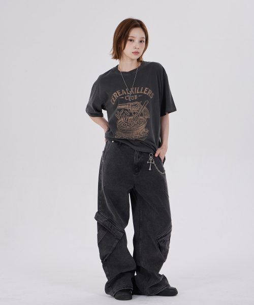 DYSFUNCT(ディスファンクト)の「CEREAL KILLERS PIGMENT T-SHIRT(CHARCOAL)(Tシャツ/カットソー・メンズ・その他・SMALL/MEDIUM/LARGE/X-LARGE)」の2枚目の写真
