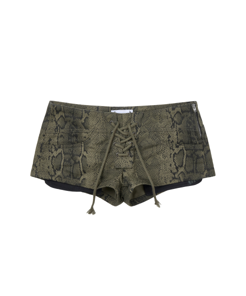 GILAARCHIVE(ギラアーカイブ)の「PYTHON LACE-UP COTTON SHORTS_OLIVE(その他パンツ・レディース・その他・SMALL/MEDIUM)」の4枚目の写真