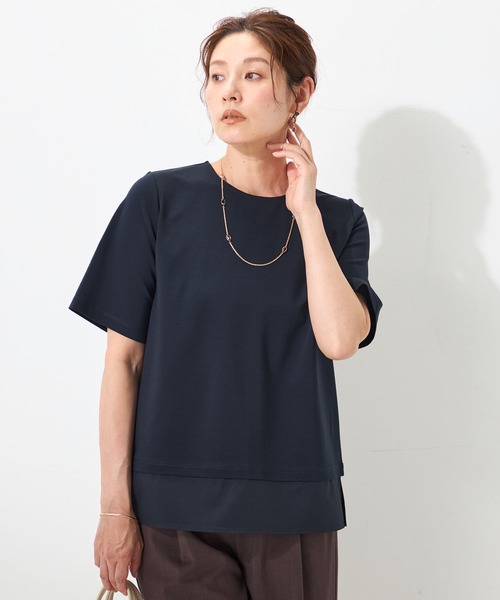 GALLORIA(ギャローリア)の「【接触冷感】裾シアープルオーバー(Tシャツ/カットソー・レディース・ネイビー/グレー/ホワイト・LL/L/M/S)」の3枚目の写真