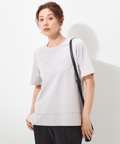 GALLORIA(ギャローリア)の「【接触冷感】裾シアープルオーバー(Tシャツ/カットソー・レディース・ネイビー/グレー/ホワイト・LL/L/M/S)」の2枚目の写真
