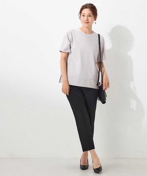 GALLORIA(ギャローリア)の「【接触冷感】裾シアープルオーバー(Tシャツ/カットソー・レディース・ネイビー/グレー/ホワイト・LL/L/M/S)」の12枚目の写真