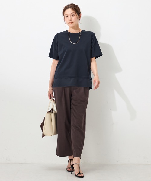 GALLORIA(ギャローリア)の「【接触冷感】裾シアープルオーバー(Tシャツ/カットソー・レディース・ネイビー/グレー/ホワイト・LL/L/M/S)」の4枚目の写真