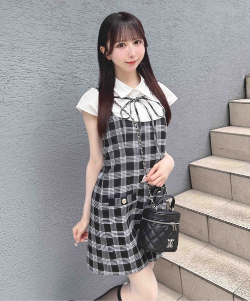 INGNI(イング)の「シャツ+ジャンスカ/セット(ジャンパースカート・レディース・ホワイト×ブラック/ホワイト系その他4・M)」の10枚目の写真