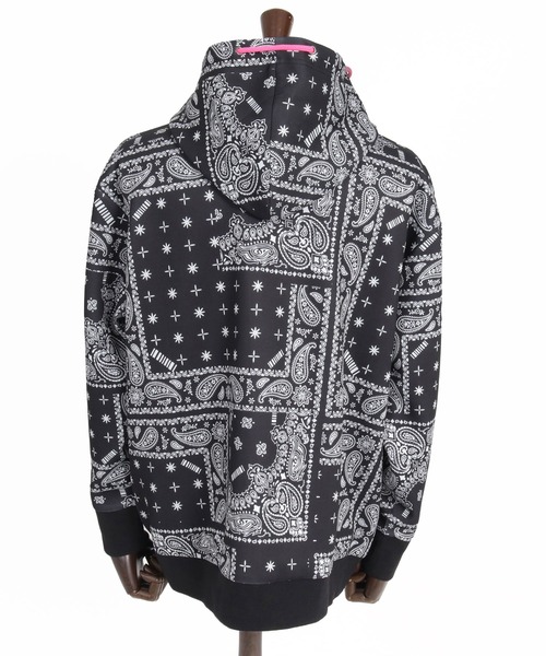 felkod(フィルコッド)の「mpa4149- Bandana Print Snap Front Scuba Hoodie スナップパーカー(F26A010)(パーカー・メンズ・ホワイト×ブラック/ブラック×ホワイト/ネイビー×ホワイト・S/M/L)」の10枚目の写真