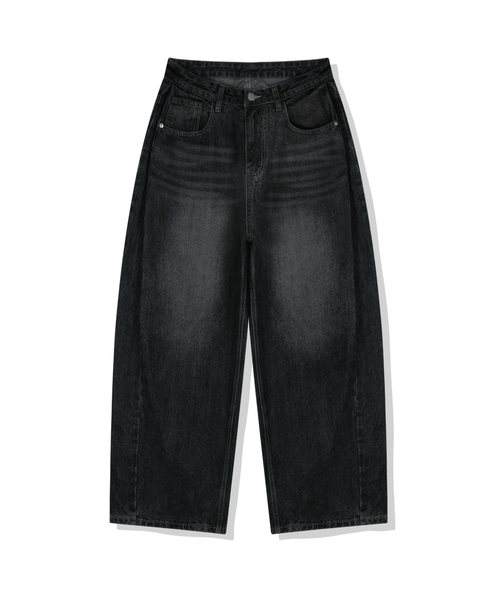 BASIC LABEL（ベーシックラベル）の「Drop side pintuck washed denim pants 6 Color [BLBD_4501]（デニムパンツ・レディース・グレー/マルチ/ライトブルー/ブラック/エメラルドブルー/ダークブルー・X-SMALL/SMALL/X-LARGE/LARGE/MEDIUM）」の2枚目の写真