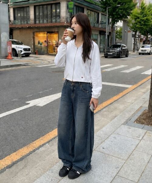 BASIC LABEL（ベーシックラベル）の「Drop side pintuck washed denim pants 6 Color [BLBD_4501]（デニムパンツ・レディース・グレー/マルチ/ライトブルー/ブラック/エメラルドブルー/ダークブルー・X-SMALL/SMALL/X-LARGE/LARGE/MEDIUM）」の14枚目の写真