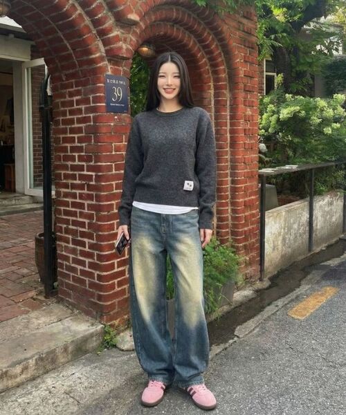 BASIC LABEL（ベーシックラベル）の「Drop side pintuck washed denim pants 6 Color [BLBD_4501]（デニムパンツ・レディース・グレー/マルチ/ライトブルー/ブラック/エメラルドブルー/ダークブルー・X-SMALL/SMALL/X-LARGE/LARGE/MEDIUM）」の18枚目の写真